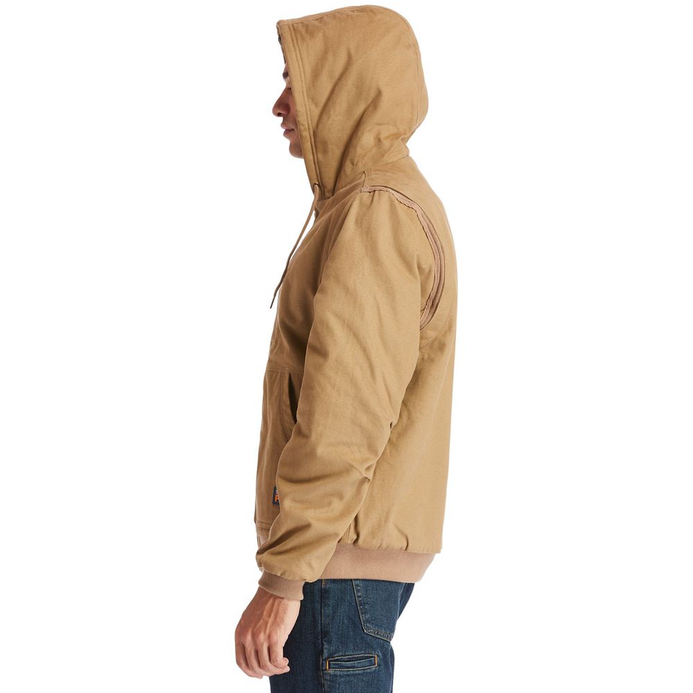 Timberland Mens Jackets PRO® Gritman Lined, Hooded Canvas - Brown - India AU9587423